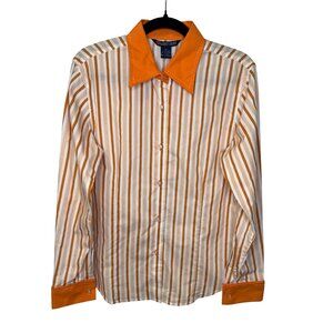 NWT Raw Blue Striped Button-Up Shirt Sz XL Retro Vintage Style Long Sleeve